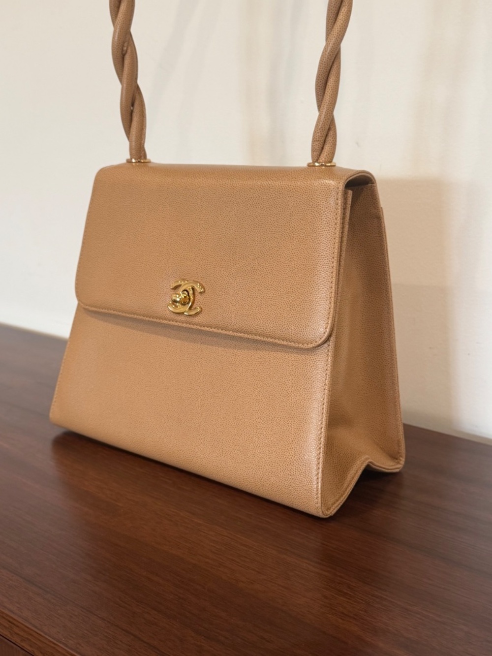 Chanel Vintage Matelassé Caviar Crossbody — Beige - Picture 2 of 16